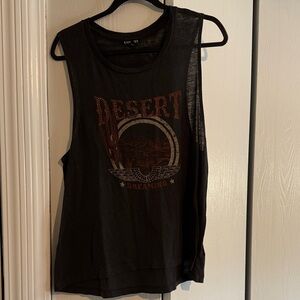 Express Black Desert Graphic Muscle Tee